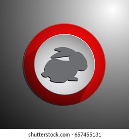 rabbit silhouette - vector illustration