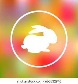 rabbit silhouette - vector illustration