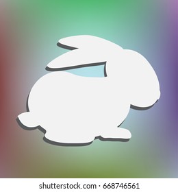 rabbit silhouette - vector illustration