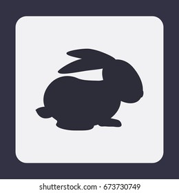 rabbit silhouette - vector illustration