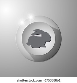 rabbit silhouette - vector illustration