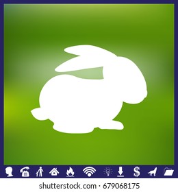 rabbit silhouette - vector illustration