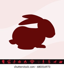 rabbit silhouette - vector illustration
