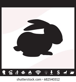 rabbit silhouette - vector illustration