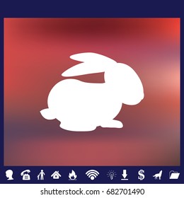 rabbit silhouette - vector illustration