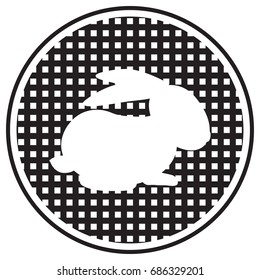 rabbit silhouette - vector illustration