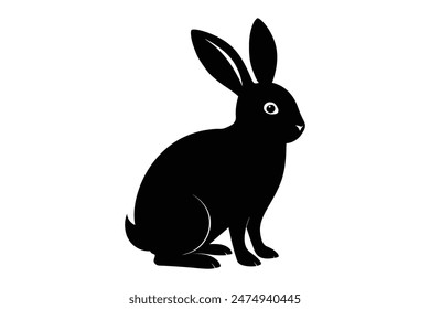 rabbit silhouette vector  illustration animals