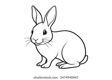 rabbit silhouette vector  illustration animals