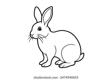 rabbit silhouette vector  illustration animals