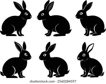 Rabbit Silhouette Vector Illustration Design
