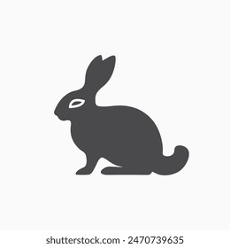 rabbit silhouette vector illustration icon