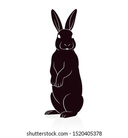 rabbit silhouette vector illustration isolated on white background