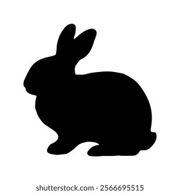 Rabbit silhouette vector illustration on white background.