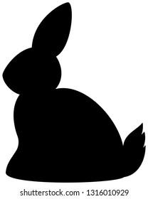 Rabbit silhouette - vector illustration. Symbol of Easter.