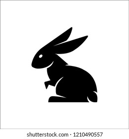 rabbit silhouette vector logo design