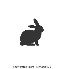 Rabbit silhouette vector on a white background