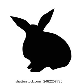 Vector De La Silueta Del Conejo Sentado En El Suelo