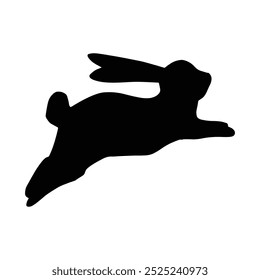 Rabbit silhouette. Rabbit vector template. Isolated on white background.