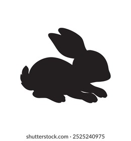 Rabbit silhouette. Rabbit vector template. Isolated on white background.
