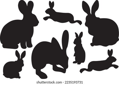 Vector de silueta de conejo para sitios web, arte relacionado con gráficos