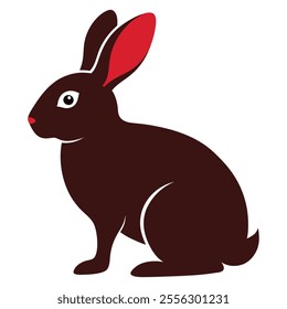Rabbit silhouette vector with white background