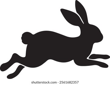 Rabbit silhouettes vector icon image