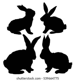rabbit silhouette-vector, illustration