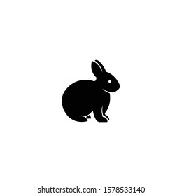 Rabbit sillouette logo icon vector.