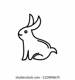 Rabbit simple  icon line outline 