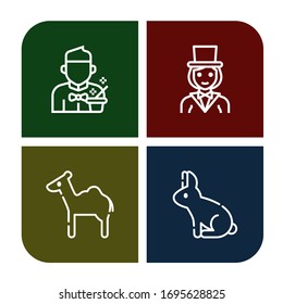 rabbit simple icons set. Contains such icons as Magician, Camel, Rabbit, can be used for web, mobile and logo
