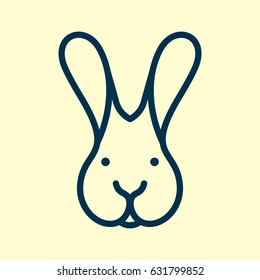 Rabbit Simple Line Icon Logo 
