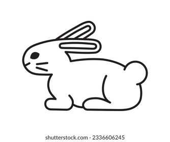 rabbit simple linear icon, vector illustration 