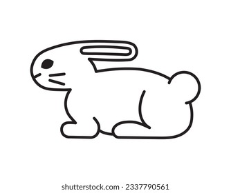rabbit simple linear icon, vector illustration 