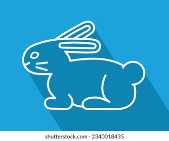 rabbit simple linear icon, vector illustration 