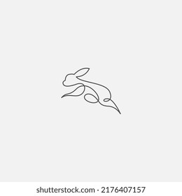 Rabbit simple vector line art