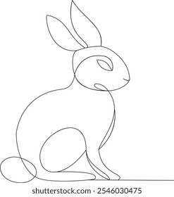 Arte de línea continua única de conejo