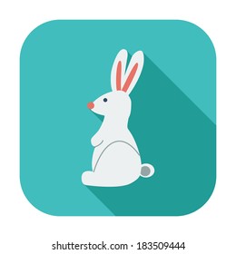 Rabbit single flat color icon. Vector illustration.