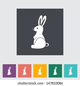 Rabbit single flat icon. Vector illustration.