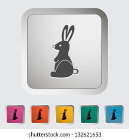Rabbit single icon. Vector illustration.