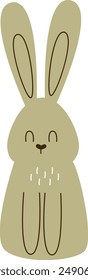 Rabbit Sitting Animal Vector Illustration