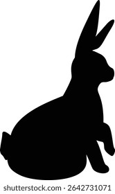 Rabbit sitting silhouette vector format