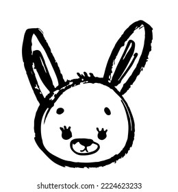 Rabbit. Sketch Hand Drawn Animal. Vector print for children room, fabric, paper, greeting card, postcard, card, t shirt, poster, textile. Vector illustration