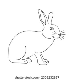 Rabbit sketch. Hand drawn vector illustration.