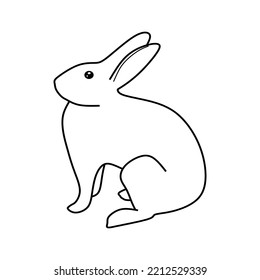 Rabbit sketch isolated. Bunny linear illustration. Bunny in doodle style. Rabbit vector eps10