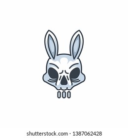 rabbit skull logo template vector