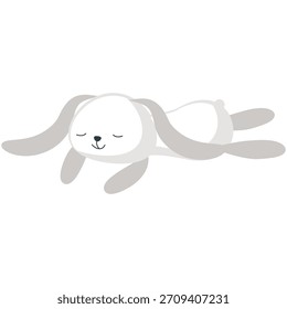 Kaninchen Schlaf Vektor, fauler Hase Cartoon-Symbol