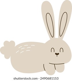 Rabbit Sleeping Animal Vector Illustration