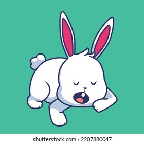 elemento ilustrativo de dibujos animados para dormir en conejo
