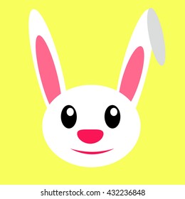 rabbit snout on a yellow background. abstract vector illustration