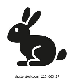 Rabbit solid icon. Easter Bunny. Vector Illustration.